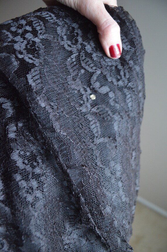 vintage60s velvet and lace tulle cocktail dress -… - image 6