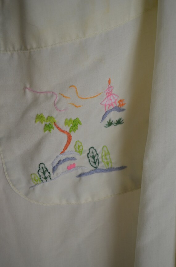 vintage 60s health shanghai china embroidered ivo… - image 9