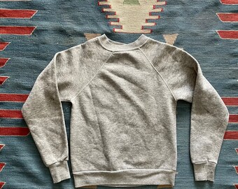 vintage 70s Heather Gray Raglan Sweatshirt - women's petite xsmall