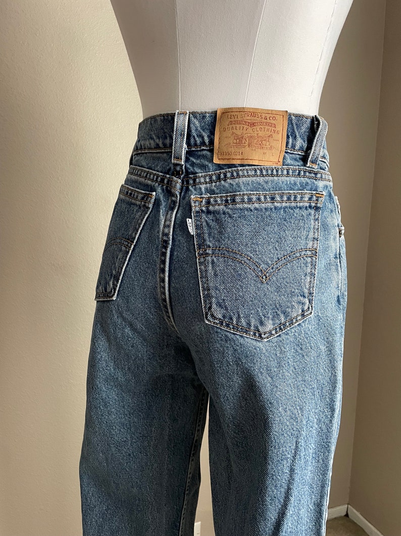 Vintage 80s 90s Levi's 350 Student White label Levi's 31350 0214 Jeans 25x28 women's 24/25 jeans image 5