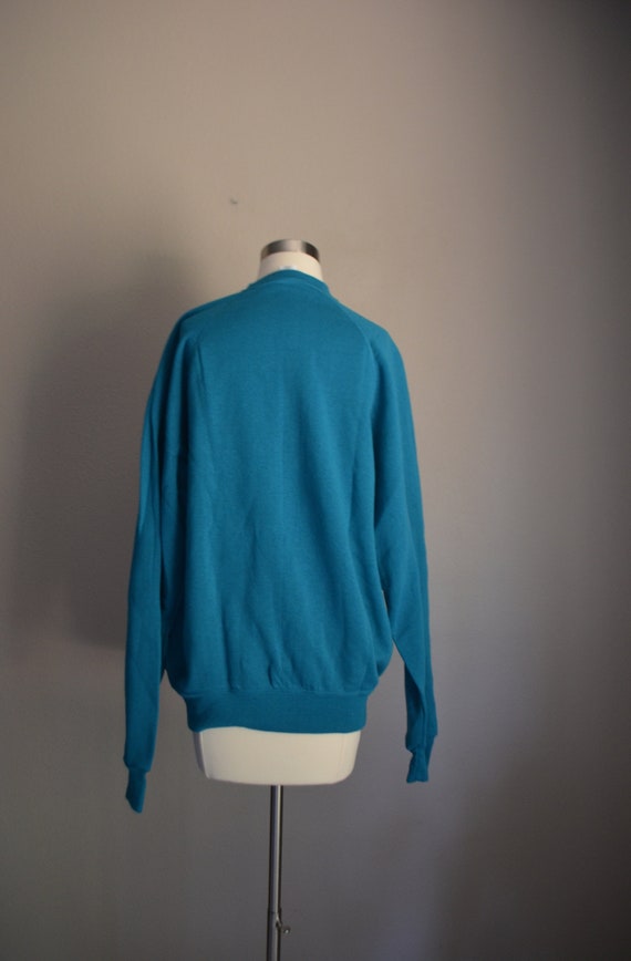 vintage raglan dark turquoise blue sweatshirt - w… - image 6