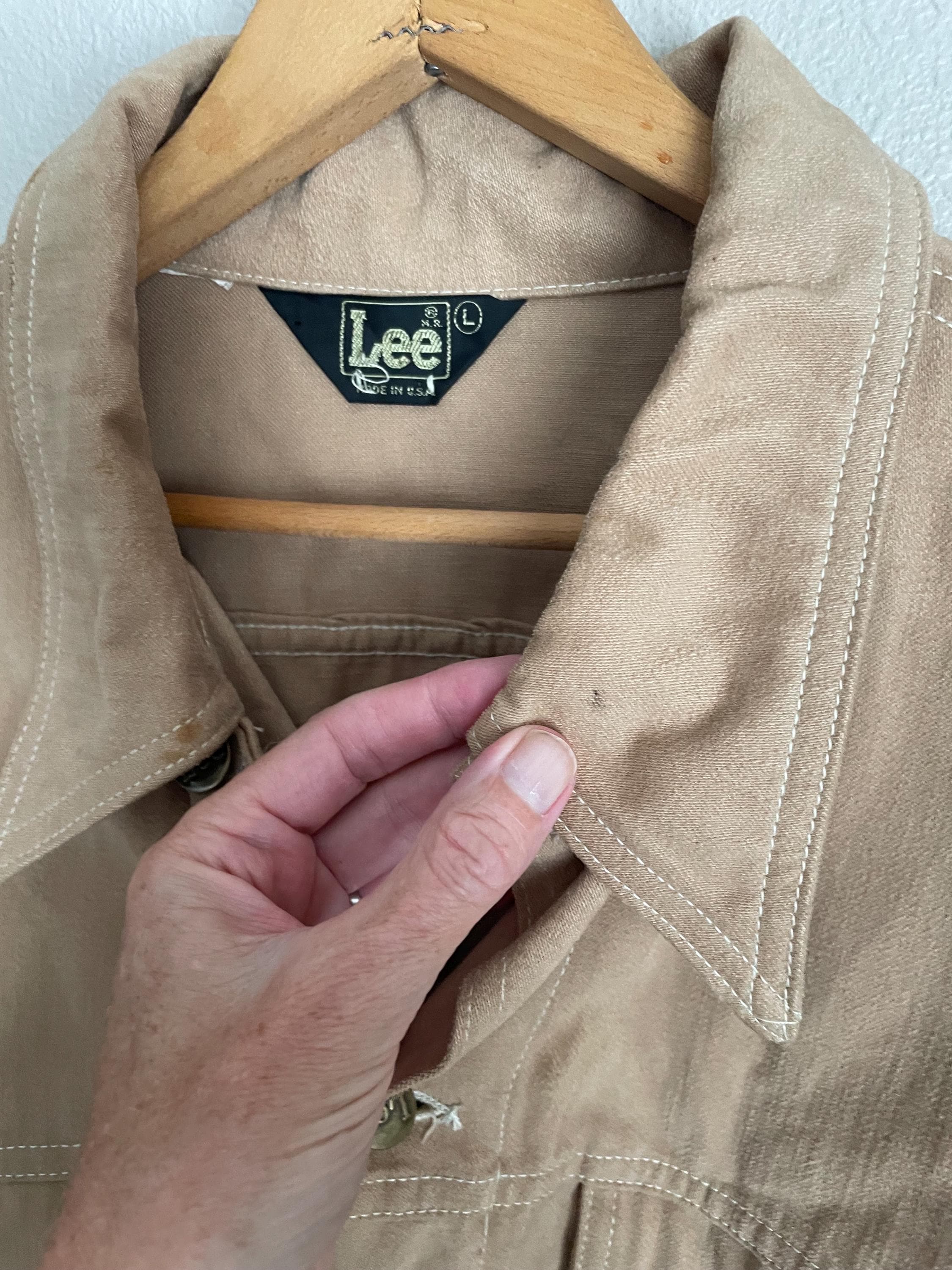 Vintage 70s Lee's Moleskin Tan Khaki Brown Trucker Men's Jacket