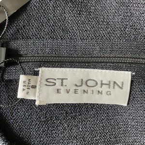 vintage new with tags NWT deadstock St. John Black knit sparkle rhinestone dress medium image 10