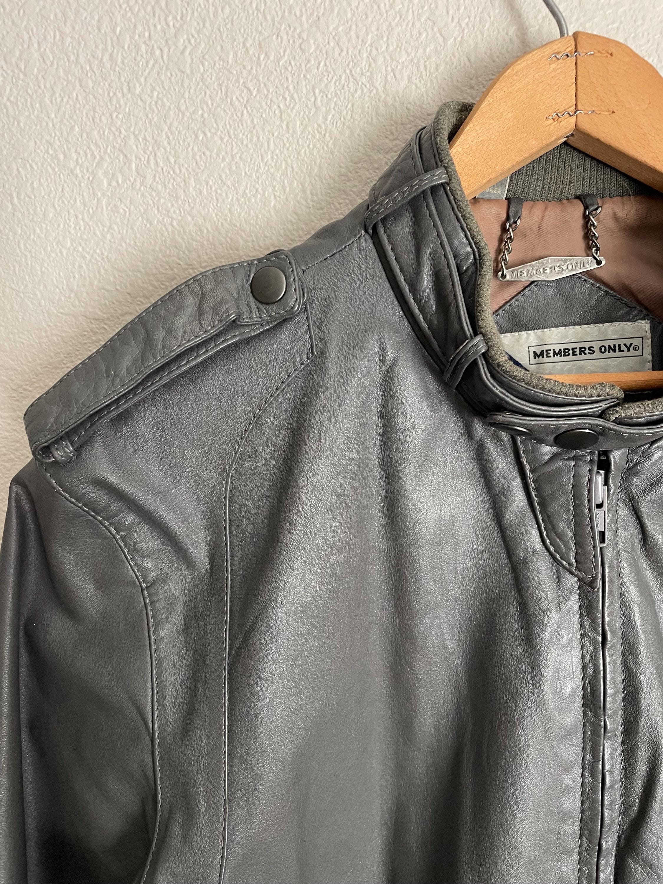 Vintage 80s Members Only Europe Craft Leather Bomber Jacket 