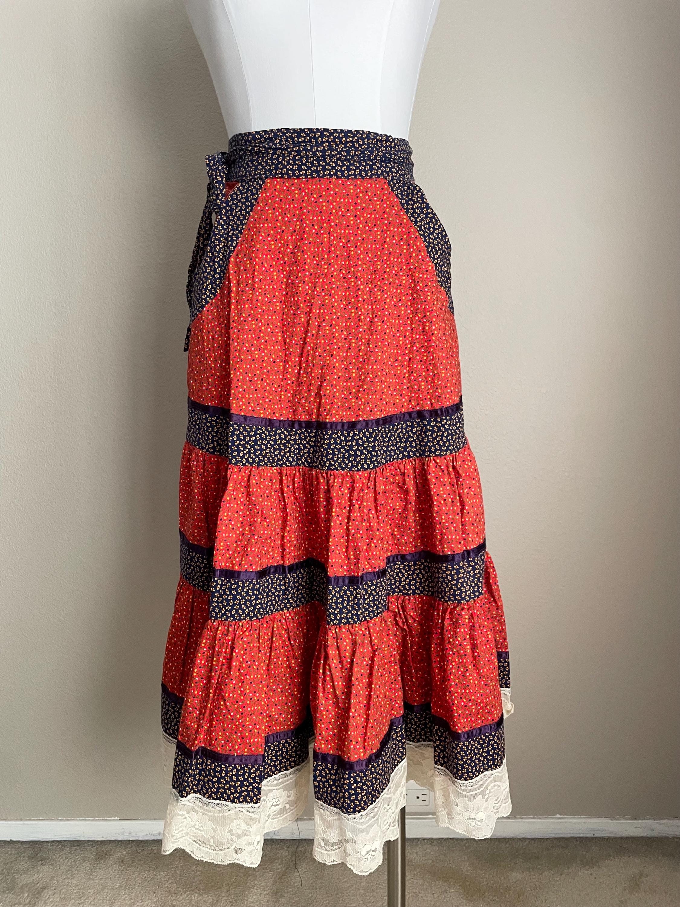 gunnies スカート Vintage Gunne Sax Skirt // Jessica's Gunnies Button up Calico