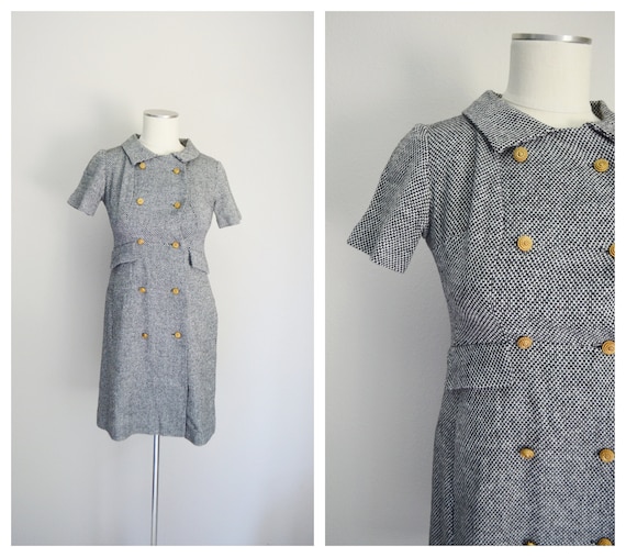 60s mod tweed dress - petite xsmall