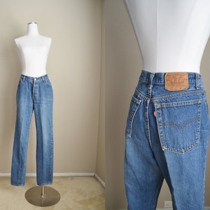 women's 501 levi's jeans / vintage medium wash 80s 501 USA made levi's jeans 30x31-women's 29/30 image 1