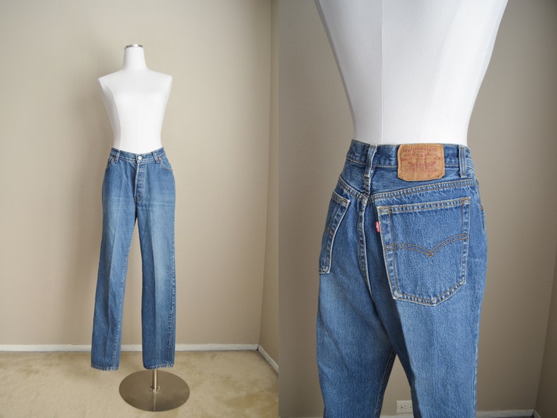 women's 501 levi's jeans / vintage medium wash 80s 501 USA made levi's jeans 30x31-women's 29/30 image 1