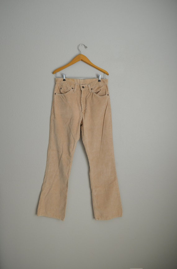 vintage 80s light tan corduroy 517 Levi's pants /… - image 2