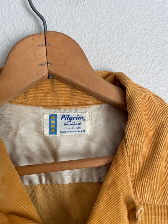 Vintage 50s 60s Pilgrim Mustard Yellow Corduroy B… - image 7