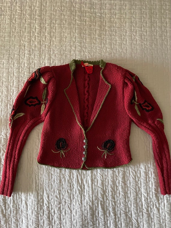 vintage 80s does 40s bavarian folk german wool em… - image 2