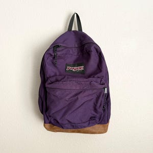 Vintage 90s Jansport Purple and Suede Backpack - Etsy
