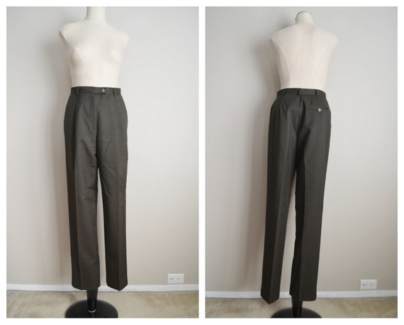 olive wool trousers - 26x31