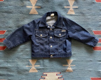 vintage 70s toddlers denim jean snap button Sears Toughskins jacket -2T / 3T