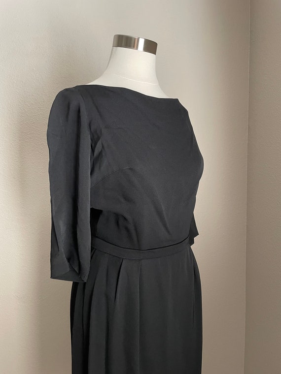 vintage LBD black dress ceil chapman 1950s 50s ev… - image 6