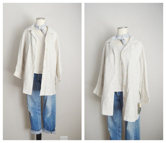 linen jacket tank set - large