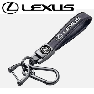 Genuine Black Leather Lexus Keychain – Luxury Key Fob Holder with Ring – Fits rx, nx, is, es, gs, lx, rc, ux, ct– Gift for Lexus Owner