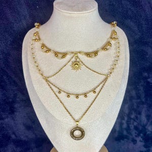 Collana sole con quarzo citrino