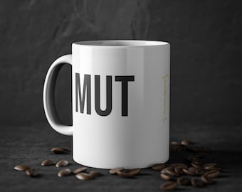 Kubek „Odwaga” | Kubek motywacyjny | Pozytywne potwierdzenie | Ceramiczny kubek z napisem, czarno-biały | Pomysł na prezent dla kobiet, mężczyzn, dziewczyn i współpracowników