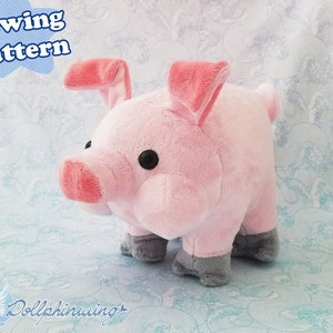 Chubby Pig Pattern, Pig Plush Sewing Pattern, Digital Download PDF, Pig Softie Pattern, Pig Plush Template