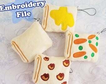 Archivos de bordado de felpa de tortilla para el proyecto In the Hoop, descarga de bordado de llavero de peluche