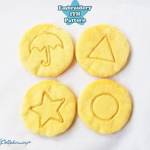 Dalgona Candy ITH Embroidery Files, Dalgona Cookie Embroidery Pattern, In The Hoop Digital Embroidery Plushie Pattern