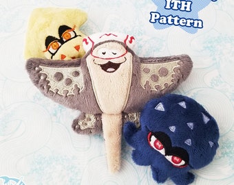 Squid Friends 3 ITH Embroidery Pattern, Digital Embroidery Files, DIY Pattern for Embroidery Machine
