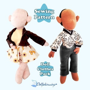 Puppenkleidung PDF Schnittmuster, Kleidung für Puppen und Plüschies, Weiche Puppenkleidung für Pinup und Curvy Doll Pattern