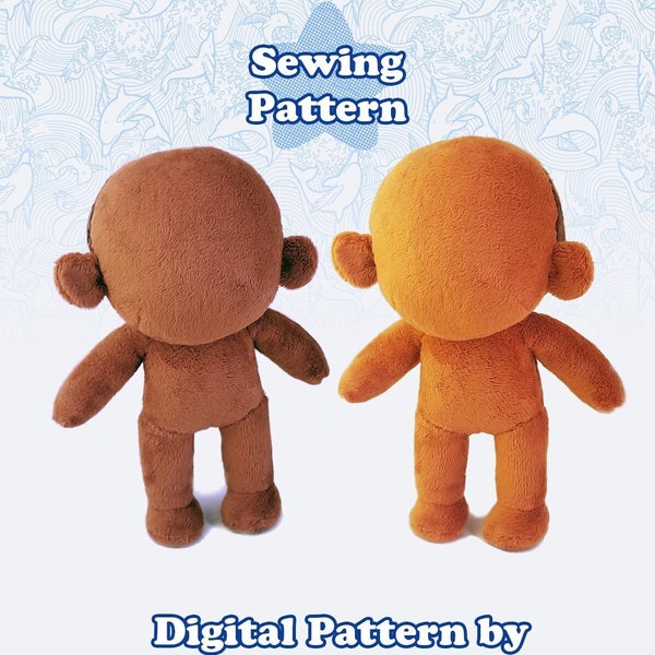 Small Doll Sewing Pattern, PDF Pattern Download, Kpop Style Plushie, 20cm Humanoid Doll