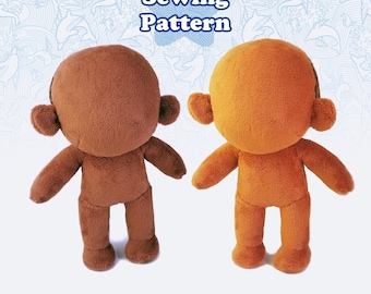 Small Doll Sewing Pattern, PDF Pattern Download, Kpop Style Plushie, 20cm Humanoid Doll