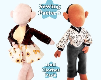Doll Clothes PDF Sewing Pattern, Clothing for Dolls and Plushies, Soft Doll Clothes for Pinup and Curvy Doll Pattern