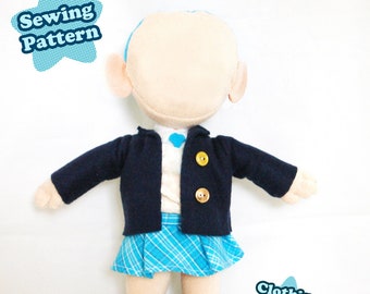 Chibi Doll Clothes Sewing Pattern | Seifuku School Uniform Pattern