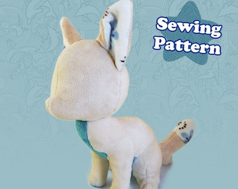 Sitting Fox Plushie Sewing Pattern, Digital Download Pattern for Fox Plush