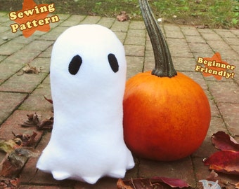 Halloween Ghost Plushie, PDF Sewing Pattern, Ghost Plush Pattern, Spooky Ghost, Craft Project, Digital Download