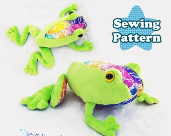 Tree Frog Plushie Sewing Pattern, Frog Stuffed Animal Plush Pattern, Frog Softie Pattern, Digital Download PDF