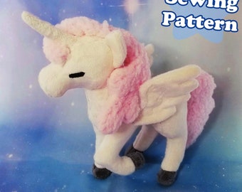 Unicorn Pony Plushie Sewing Pattern, Printable Pattern for Unicorn or Pegasus, Digital Softie Sewing Pattern