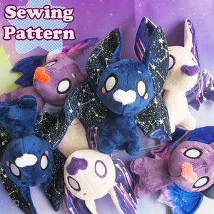 Bat Plush Sewing Pattern, Bat Plushie Pattern PDF Pattern