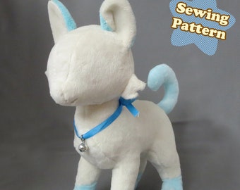 Cat Plush Sewing Pattern PDF Download, Feline Plushie Pattern, Cat Softie Digital Download