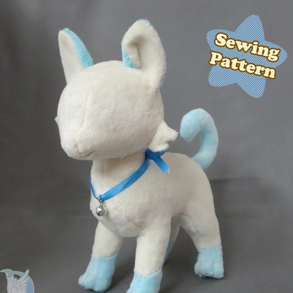 Cat Plush Sewing Pattern PDF Download, Feline Plushie Pattern, Cat Softie Digital Download