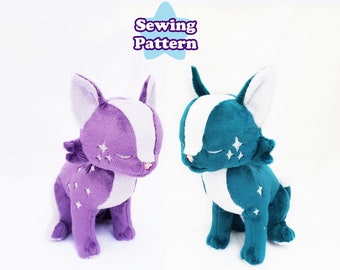 Sitting Cat Plushie Pattern, Cat Softie Digital Sewing Pattern, Sitting Cat Plush Pattern, Digital Download PDF