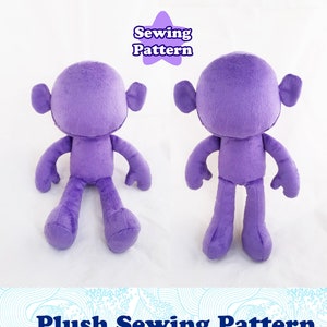 Sitting Chibi Plushie Doll Sewing Pattern, PDF Pattern Download, Chibi Plush Pattern, Sitting Doll Sewing Pattern, Dangling Legs Doll