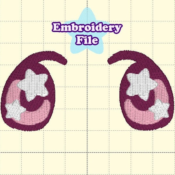 Embroidery File Sparkle Eyes Star Eyes for Plushies and Plush Dolls