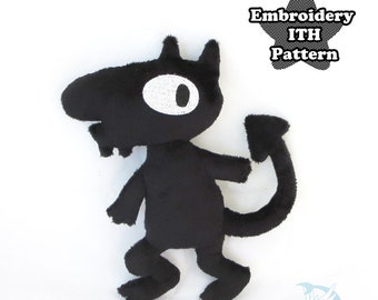 Personal Demon ITH Embroidery Pattern | Sewing Embroidery Plush Pattern | Plushie ITH Pattern