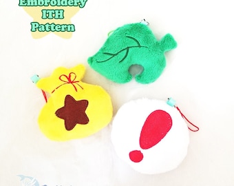 Embroidery File Digital Download, Money Bag, Pit Seed and Leaf, ITH Embroidery Pattern