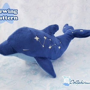 Dolphin Plushie Sewing Pattern PDF Download, Dolphin Plush Porpoise Pattern DIY Sewing