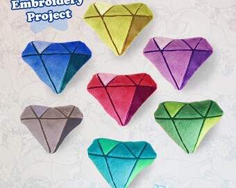 Emerald Diamond Plush In The Hoop Project, Embroidery Files to Create an Emerald or Diamond Plush