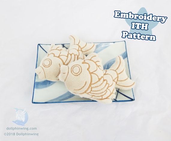Taiyaki Fish Dessert Plush Embroidery File ITH Pattern Embroidery -   New Zealand