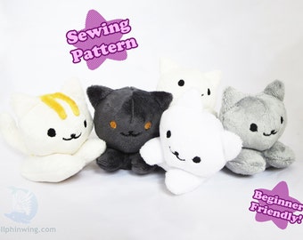 Sewing Pattern PDF Kitty Plushie Pattern Neko Atsume Style