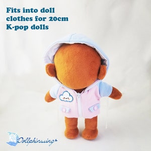 Small Doll Sewing Pattern, PDF Pattern Download, Kpop Style Plushie, 20cm Humanoid Doll image 2