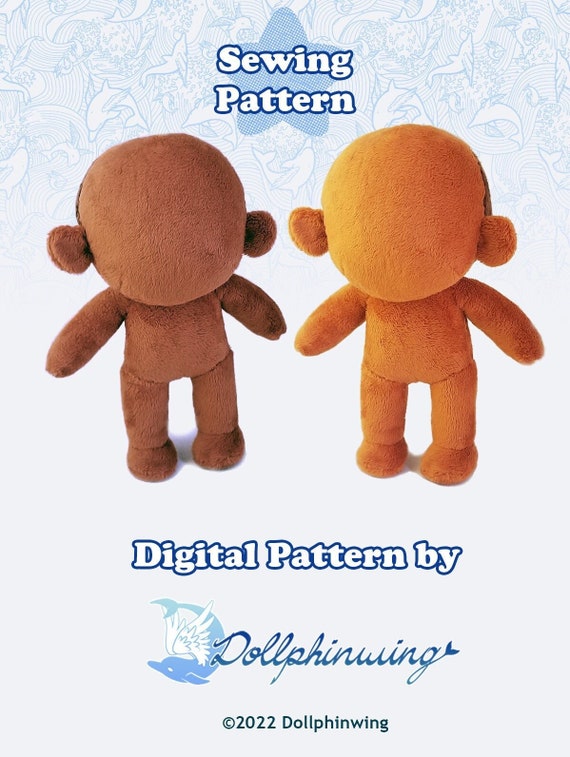 PDF Cloth Doll Pattern 16'', Blank Doll Body Sewing Tutorial, Soft